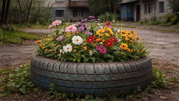 За клумбу из старых покрышек во дворе теперь грозит штраф 12/04/2026 &ndash; Новости
